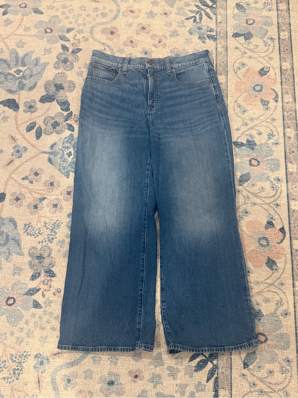 J. Crew wide leg crop Jeans mid blue wash size 29